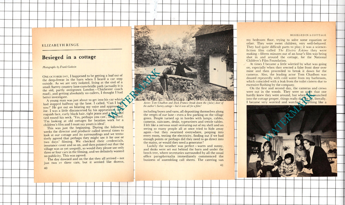 The Electric Eskimo Film Location Elizabeth Ringe Tom Chadbon - 1979 Article