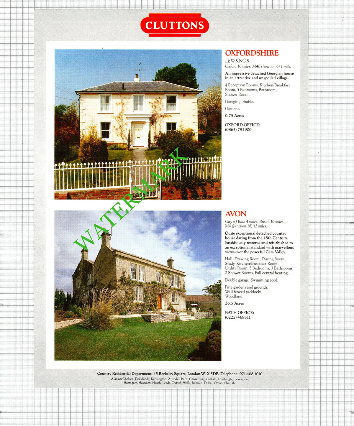 Sheffield Park House Fletching Sussex Lewknor Oxfordshire Advert - 1991 Cutting