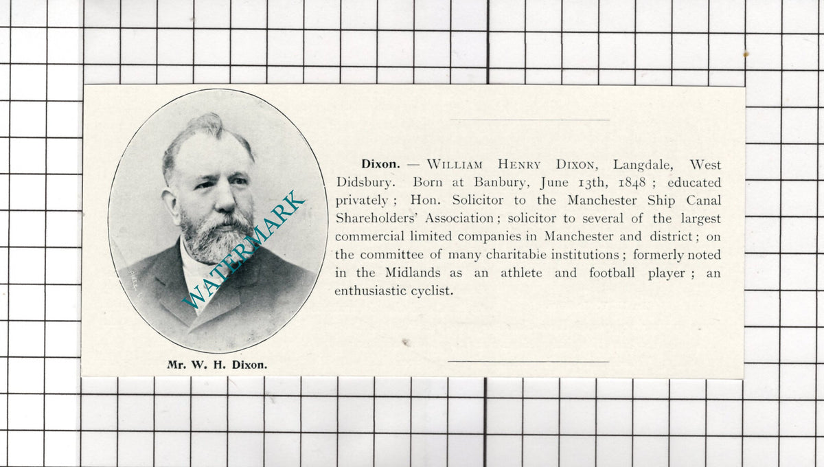 William Henry Dixon Langdale West Didsbury Manchester - c.1900 Small Cutting