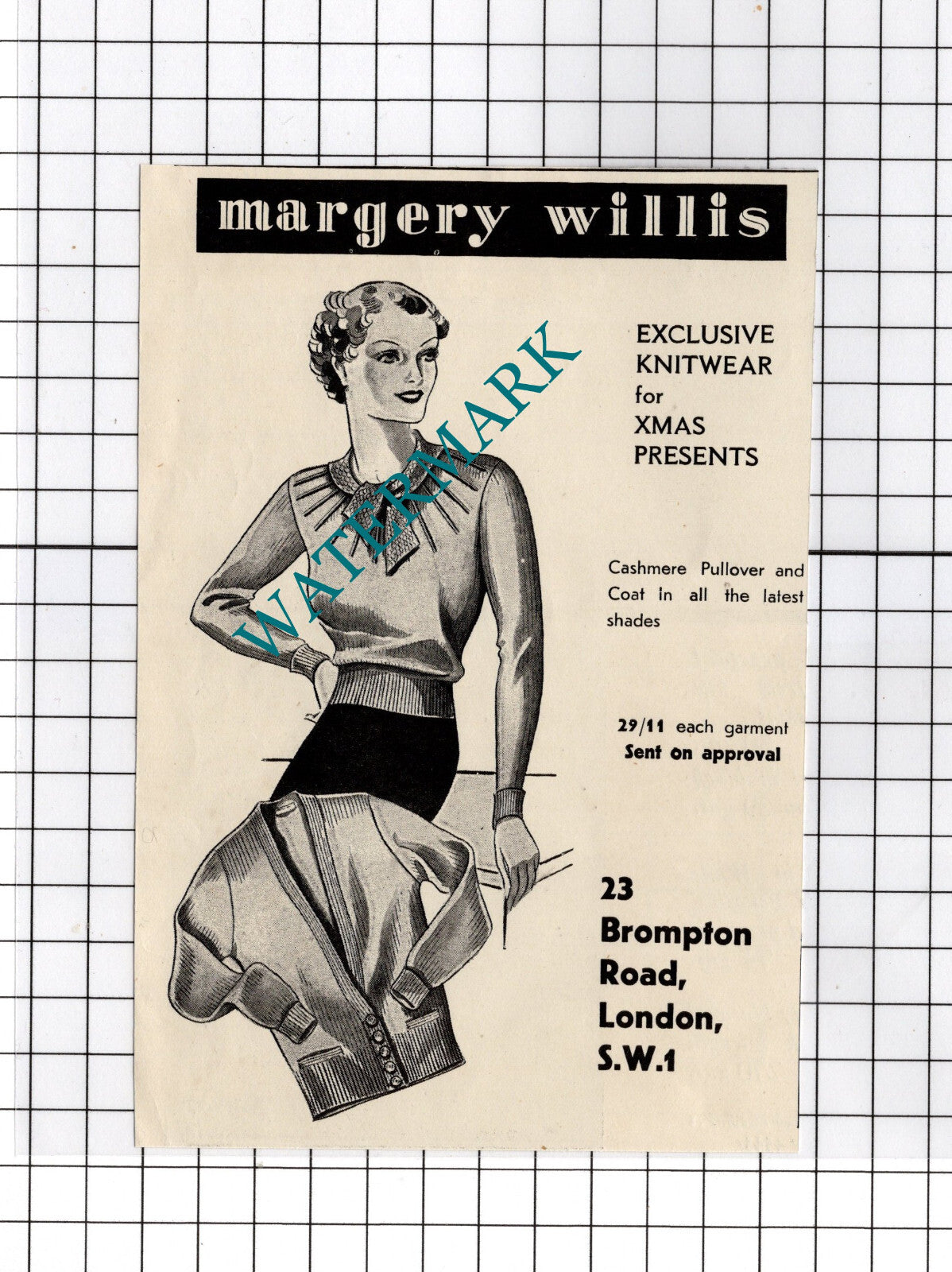 Margery Willis London Knitwear - 1934 Small Advert