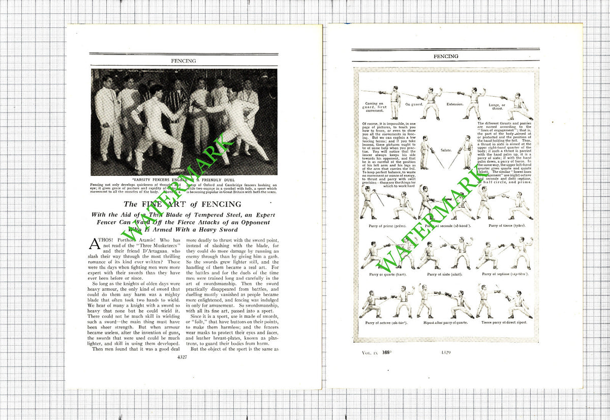 The Sport Of Fencing - c.1930s Article