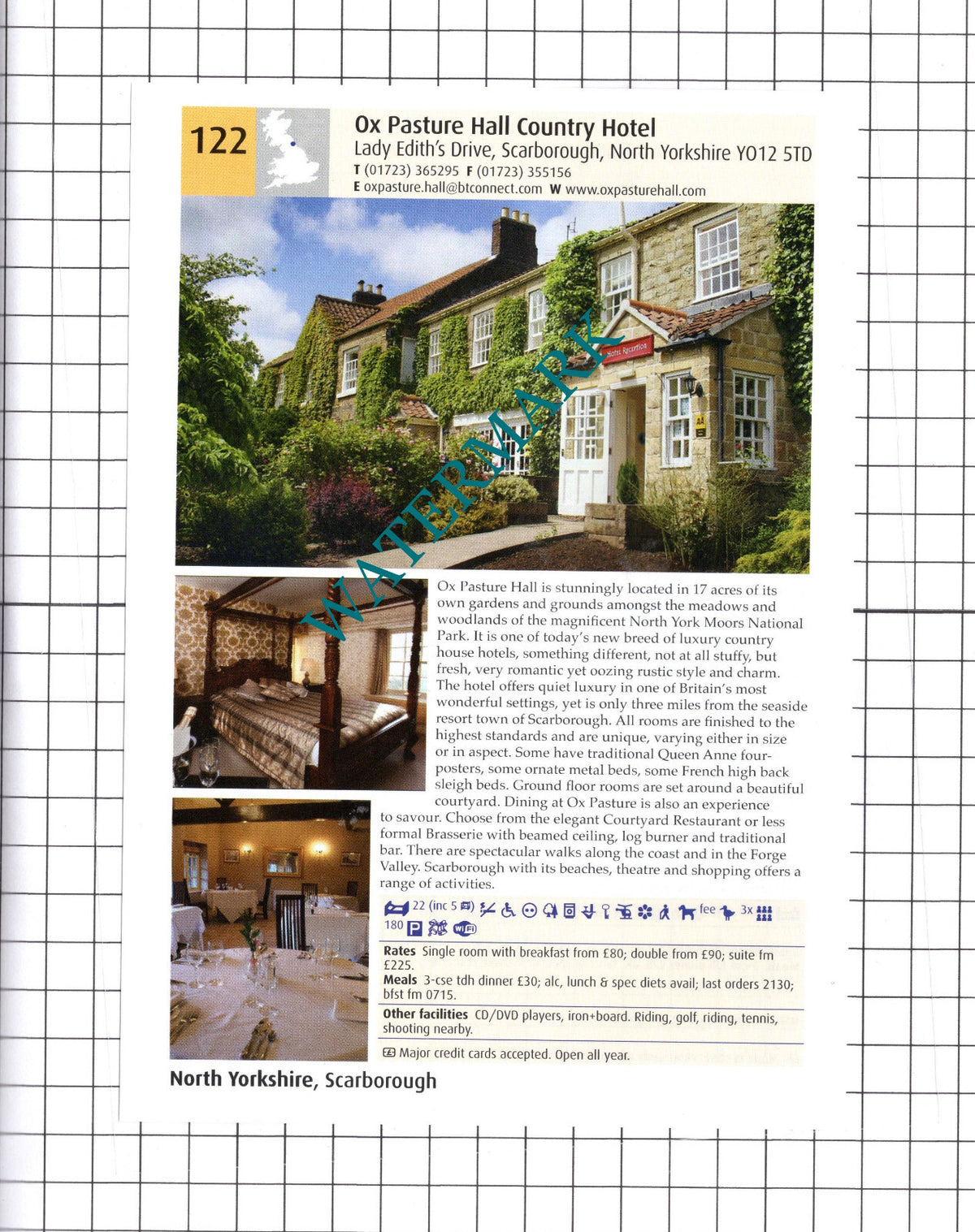 Solberge Hall Hotel Newby Wiske / Ox Pasture Hall Scarborough - 2011 Advert
