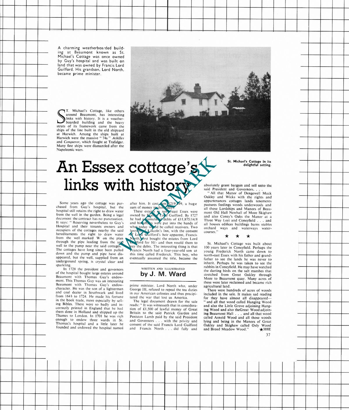 St Michael's Cottage Beaumont Essex Guy's Hospital Francis North - 1972 Article
