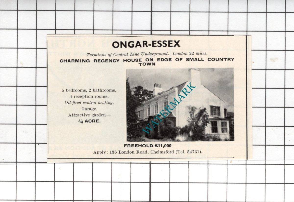 Ongar Essex - 1967 SMALL House Advert