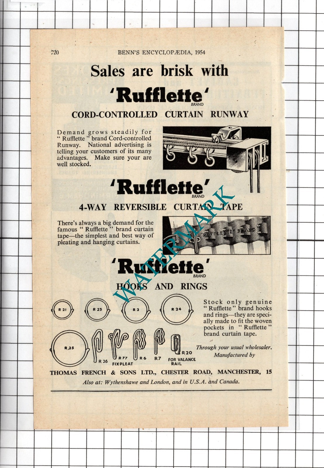 Brookes (Pressings) Ltd Birmingham / Thomas French & Sons Manchester 1954 Advert