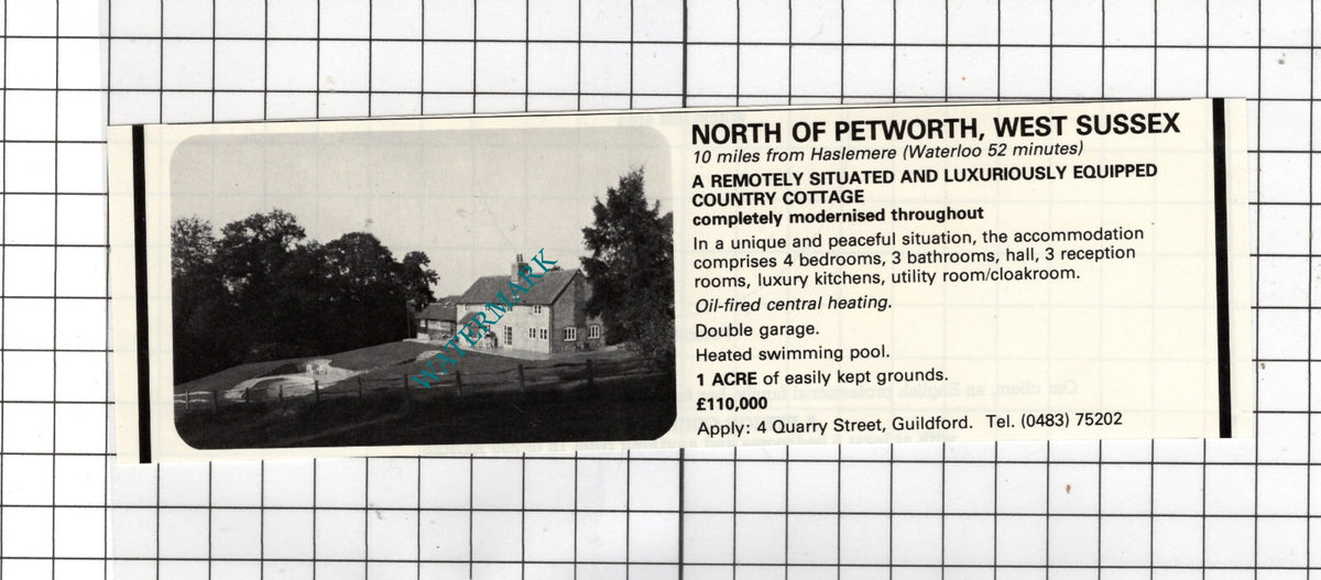 Petworth Sussex - 1980 Small House Sale Advert
