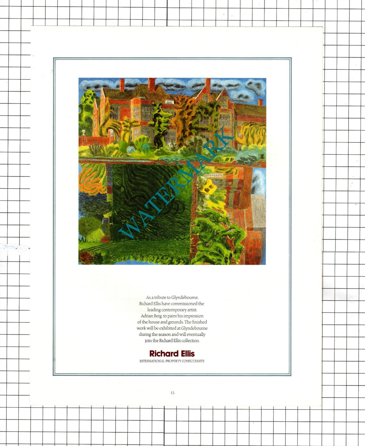 Richard Ellis International Property Adrian Berg Artist Glyndebourne 1990 Advert
