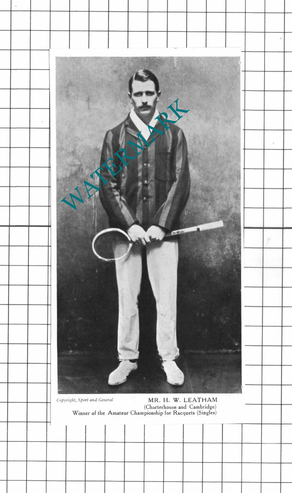 Mr H W Leatham Charterhouse and Cambridge - 1914 Clipping/ Print