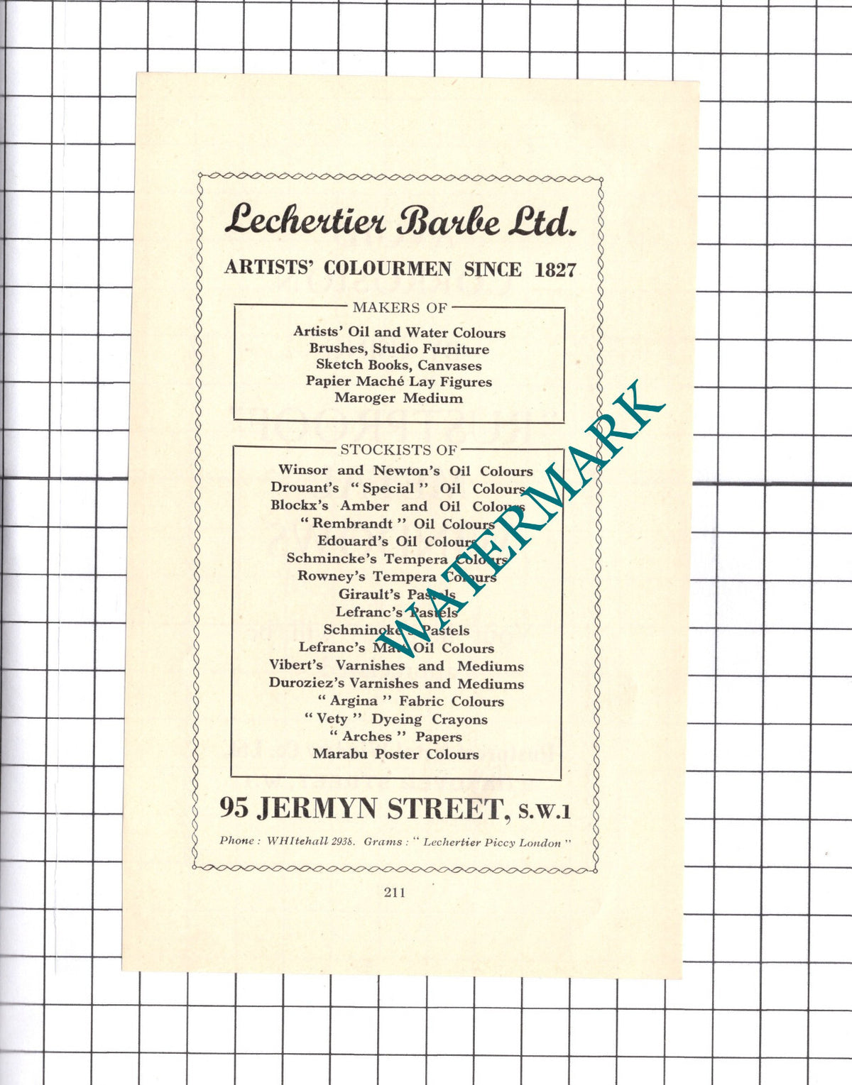 Lechertier Barbe Ltd London - 1939 Small Advert