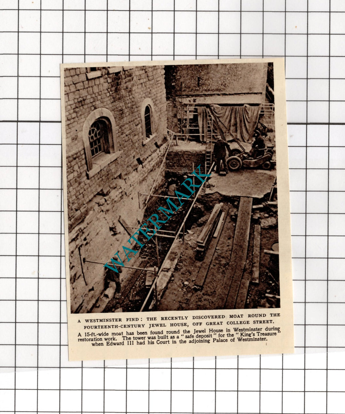 Jewel House Westminster London Moat - 1956 News Cutting