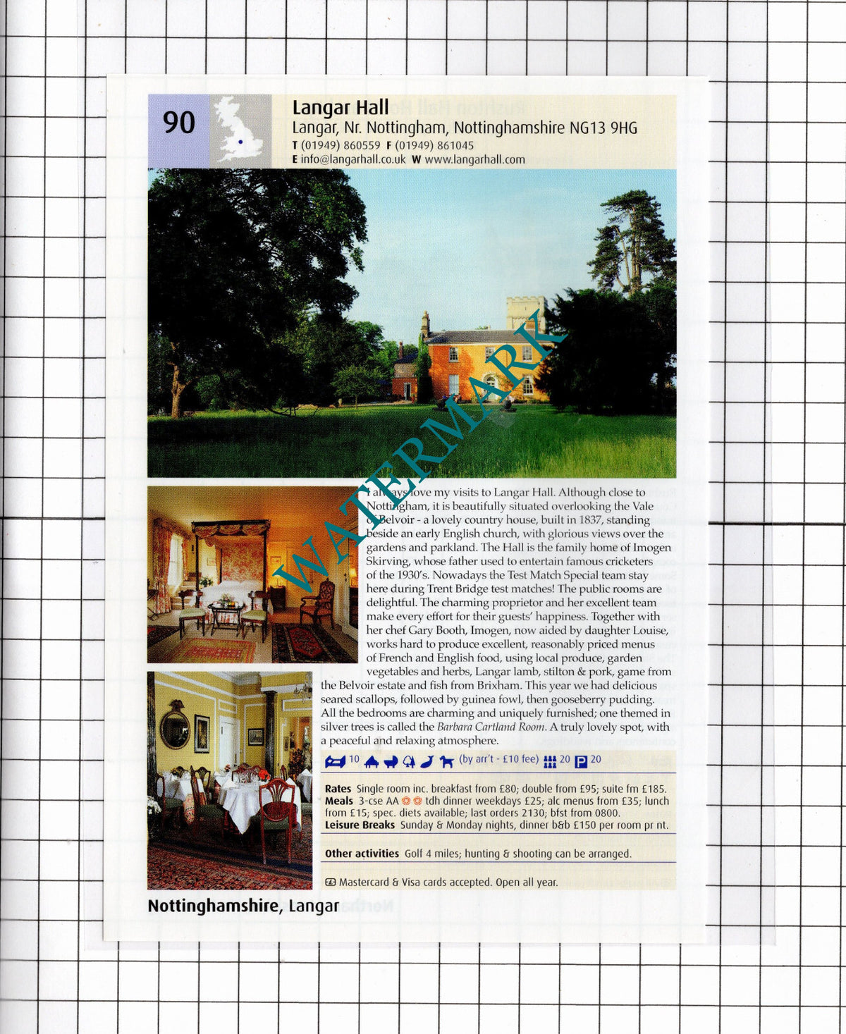 Rushton Hall Kettering Northamptonshire / Langar Hall Nottingham - 2011 Advert
