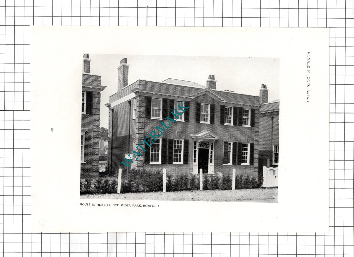 Heath Drive Gidea Park Romford Essex Ronald P Jones - 1911 Cutting / Print