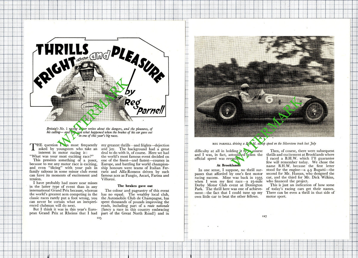 Reg Parnell Racing Driver - 1951 Article