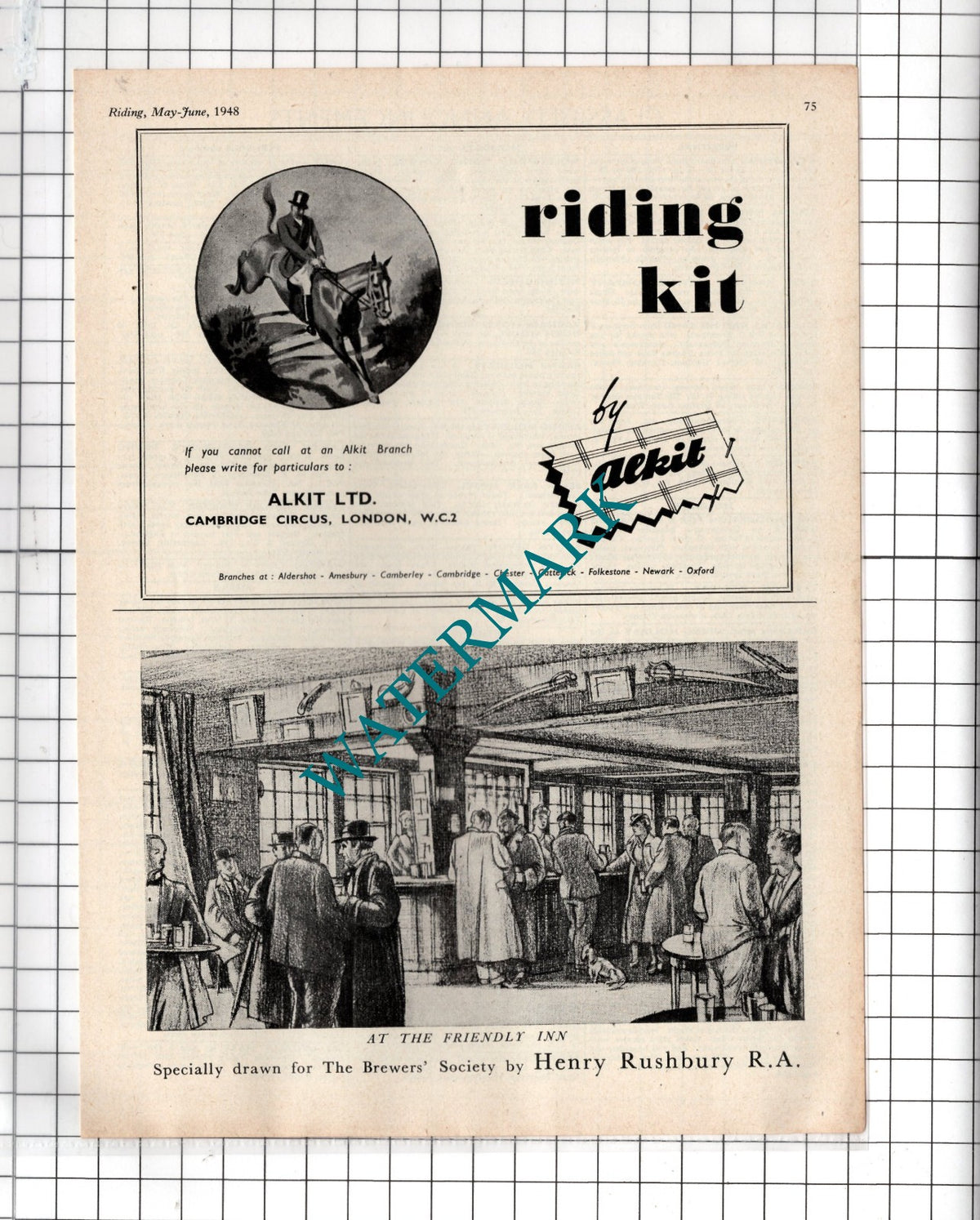 Alkit Ltd London Advert / Henry Rushbury - 1948 Clipping