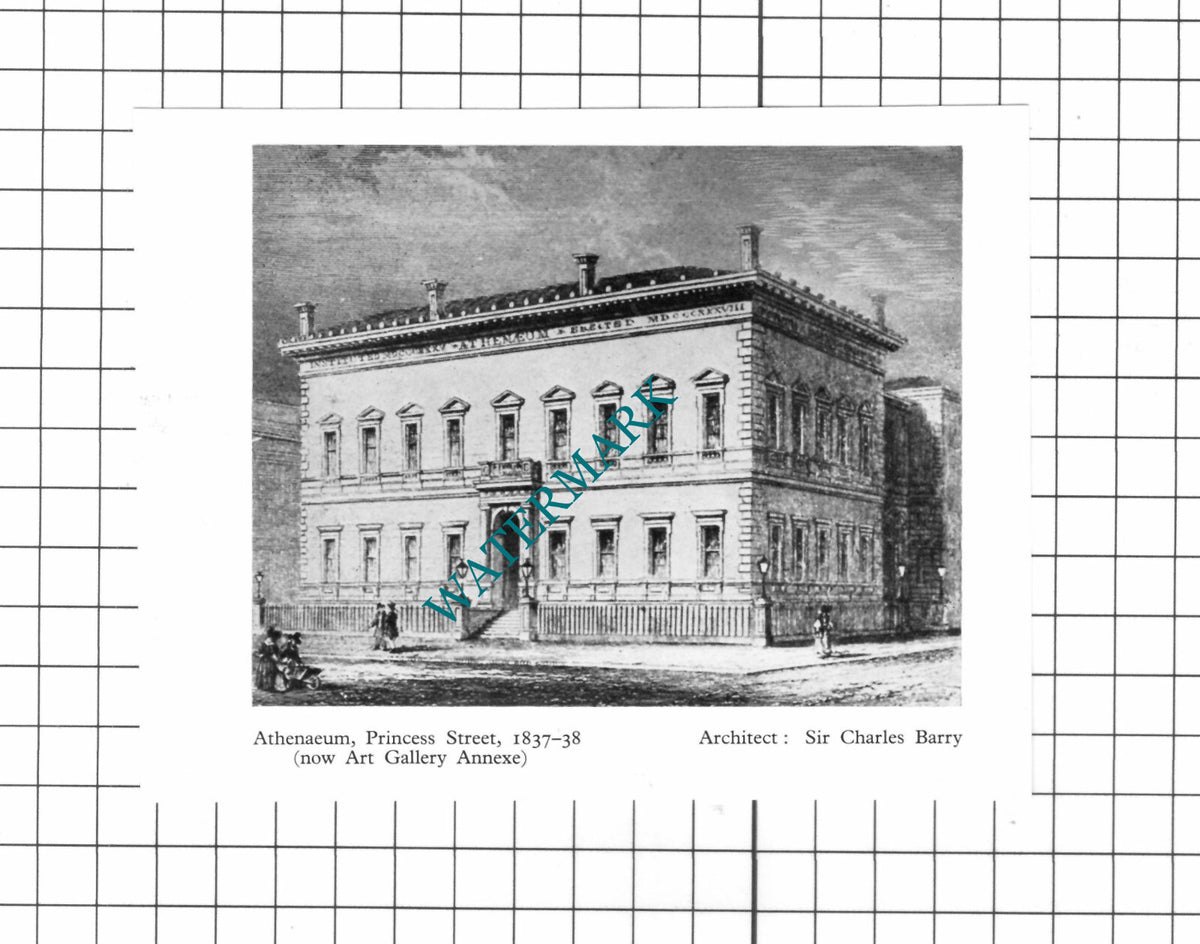 Athenaeum Princess Street Manchester Sir Charles Barry - 1956 Small Clipping