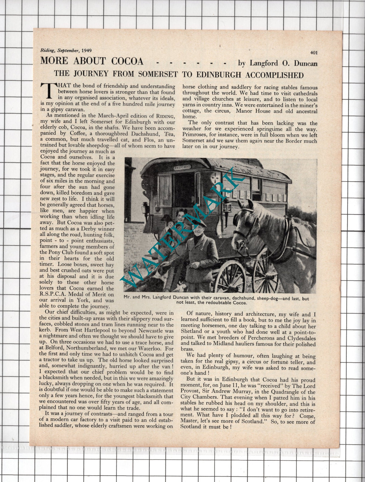 Mr & Mrs Langford Duncan - 1949 Article