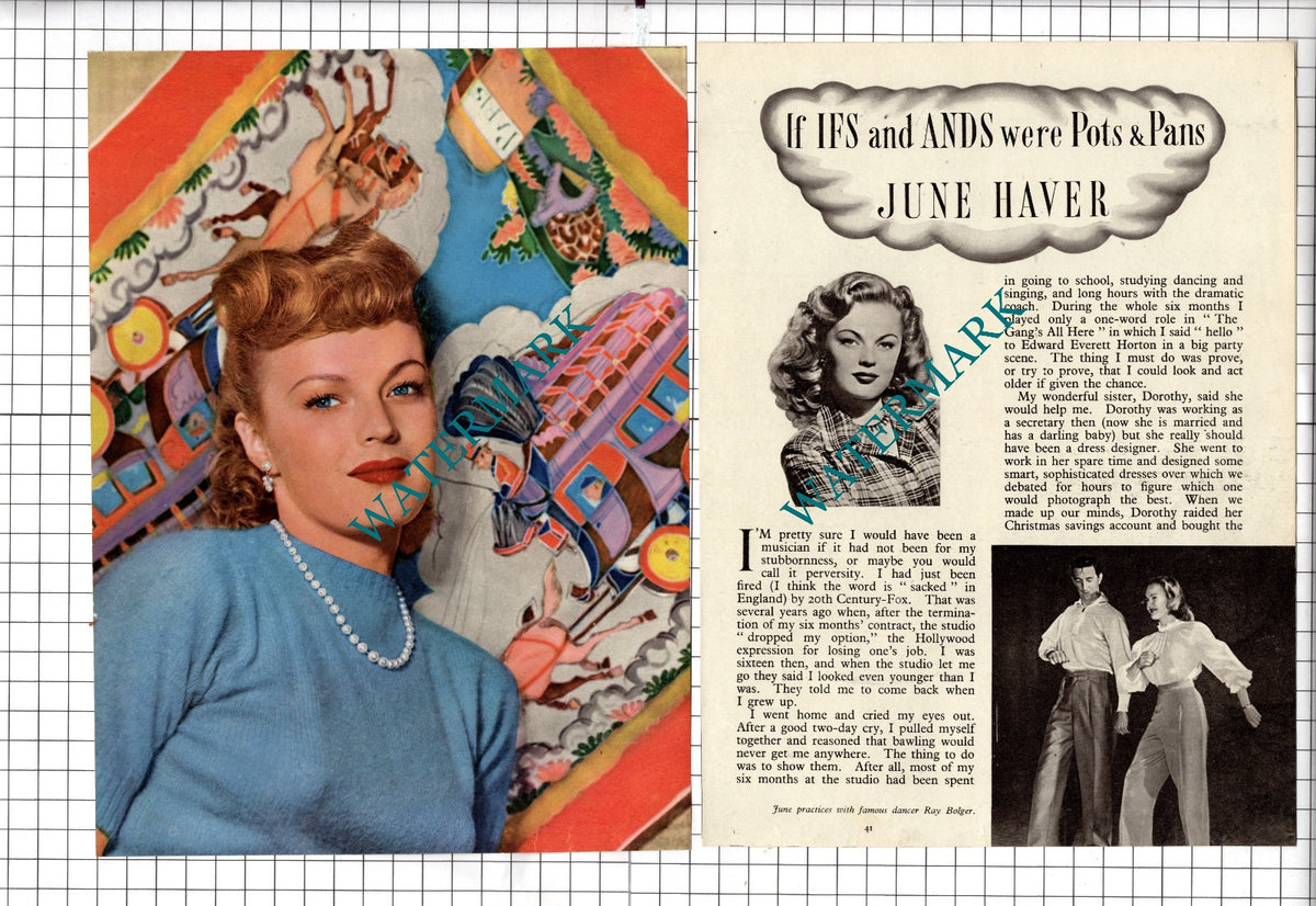 June Haver Actress - c1948 Article