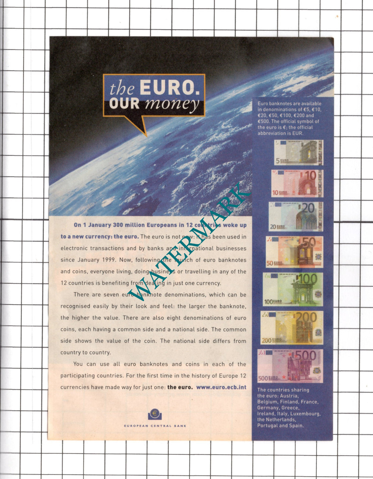 Euro Currency Advert - 2002 Clipping / Print