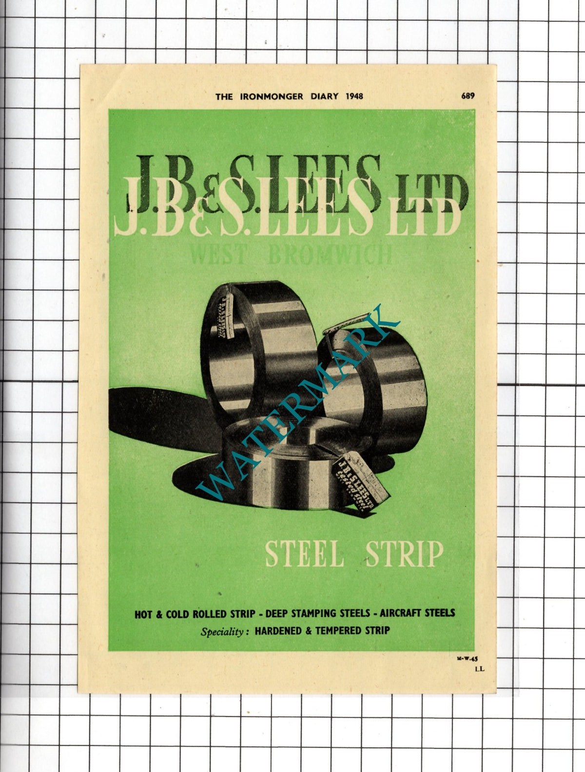 Parkinson & Sweaney Ltd Manchester / J B & S Lees Ltd West Bromwich 1948 Advert