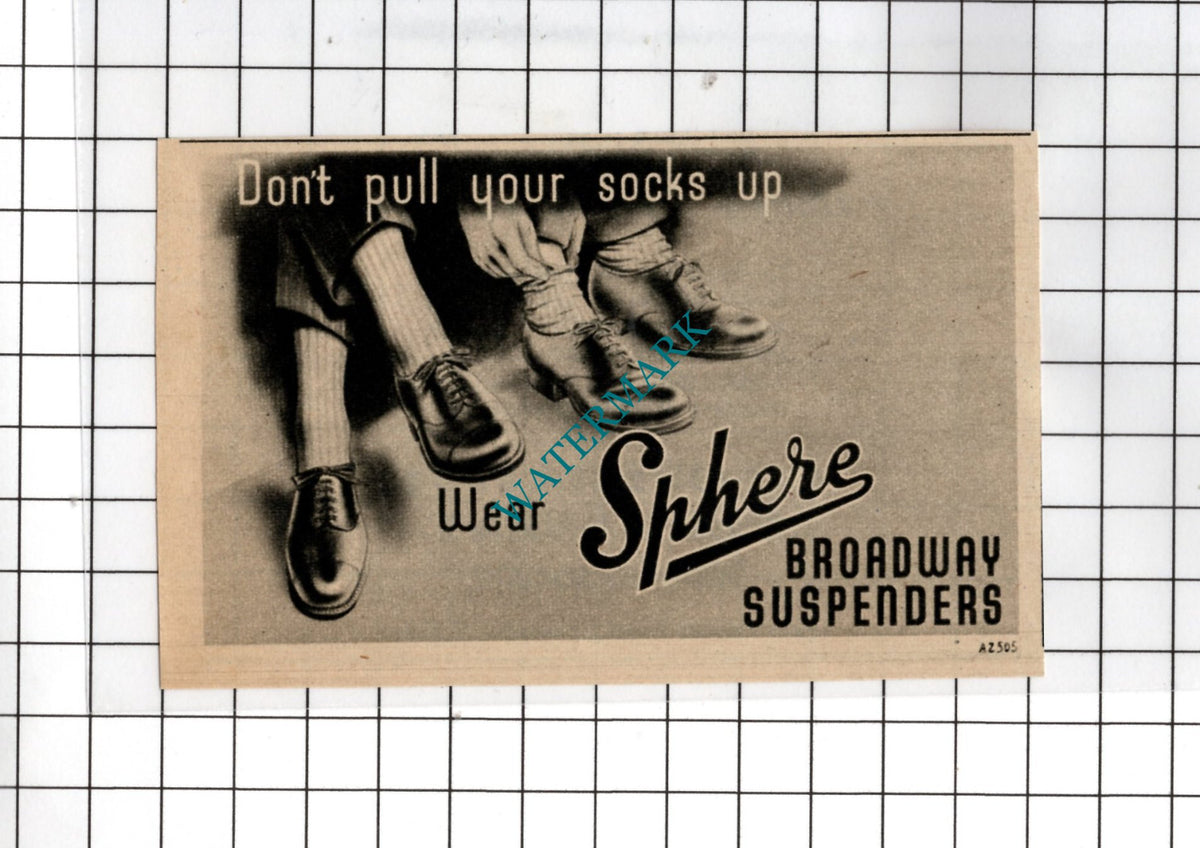 Sphere Broadway Suspenders - 1950 Small Advert