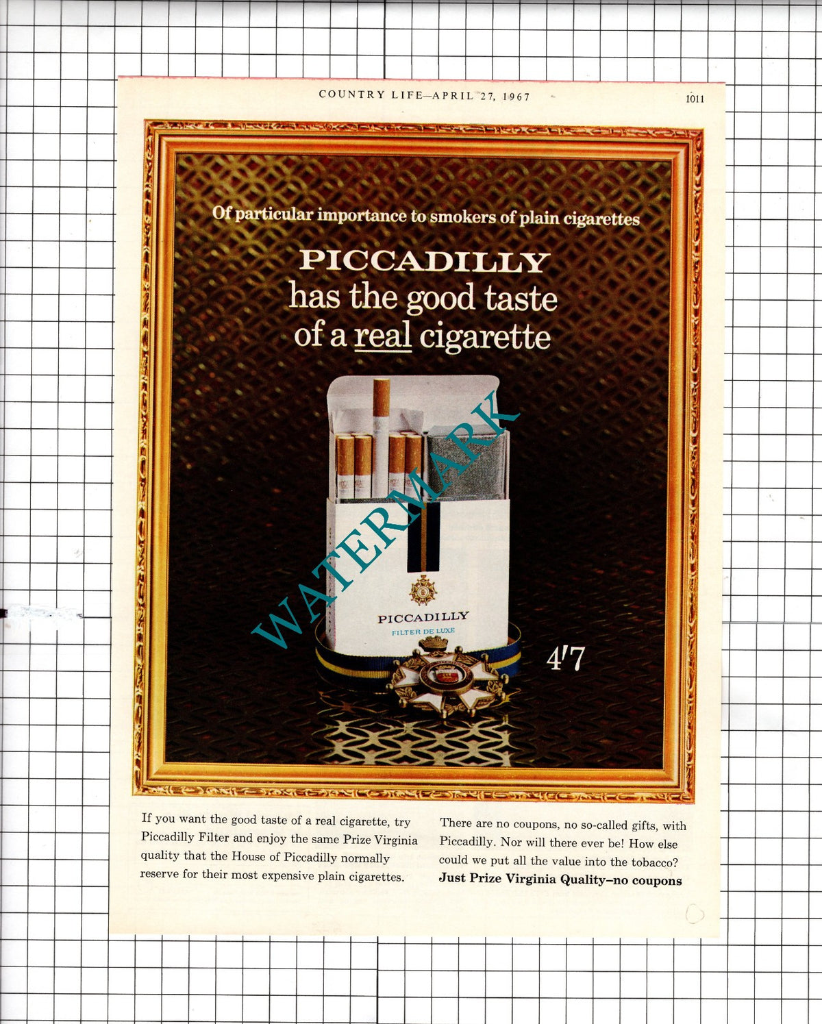 Piccadilly Cigarettes Advert - 1967