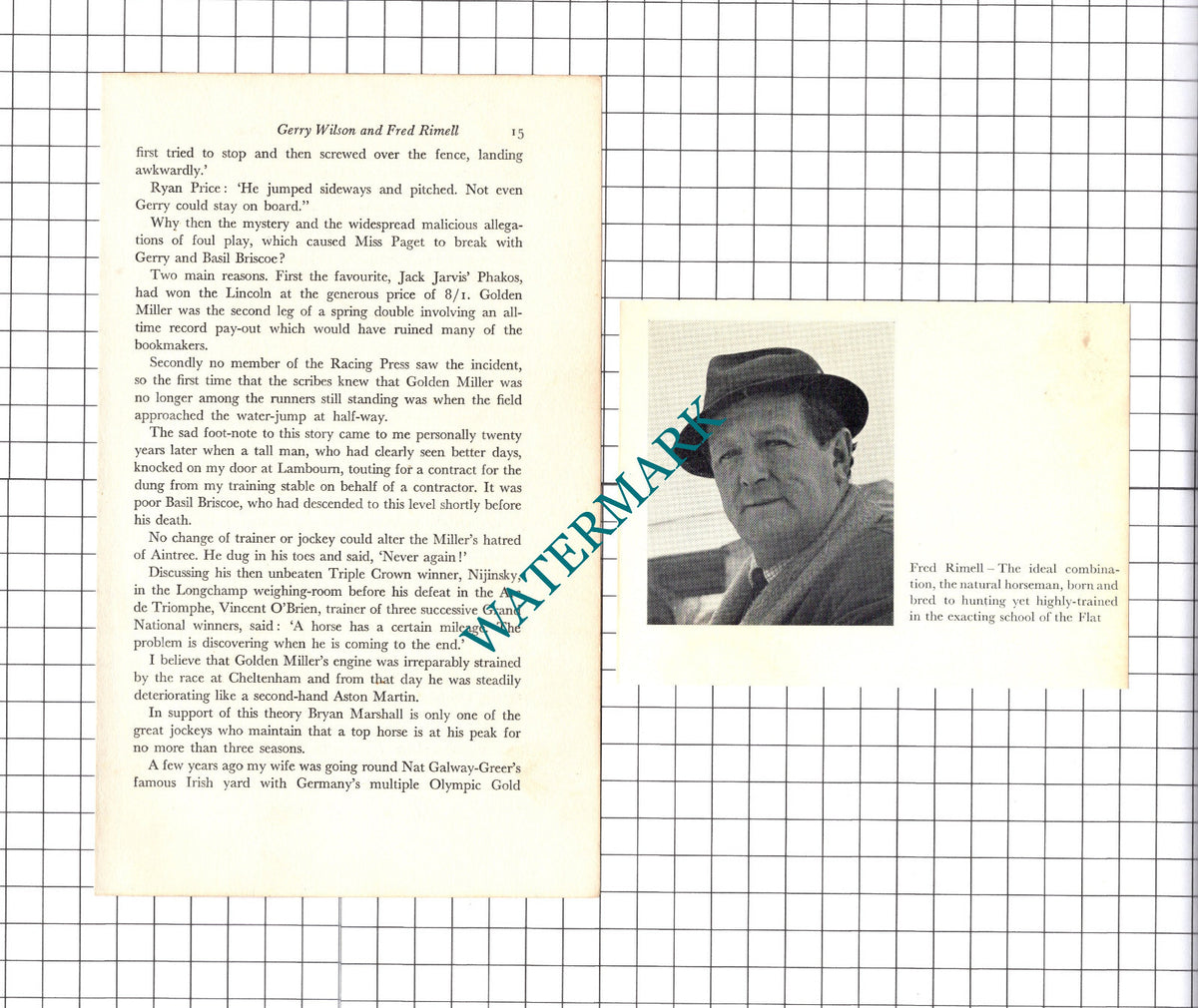 Gerry Wilson and Fred Rimell Jockey - 1970s Article