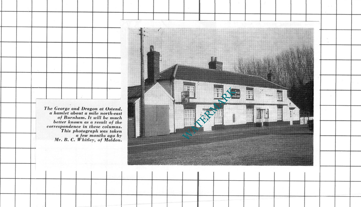 The George and Dragon Ostend Essex Pub - 1965 Clipping