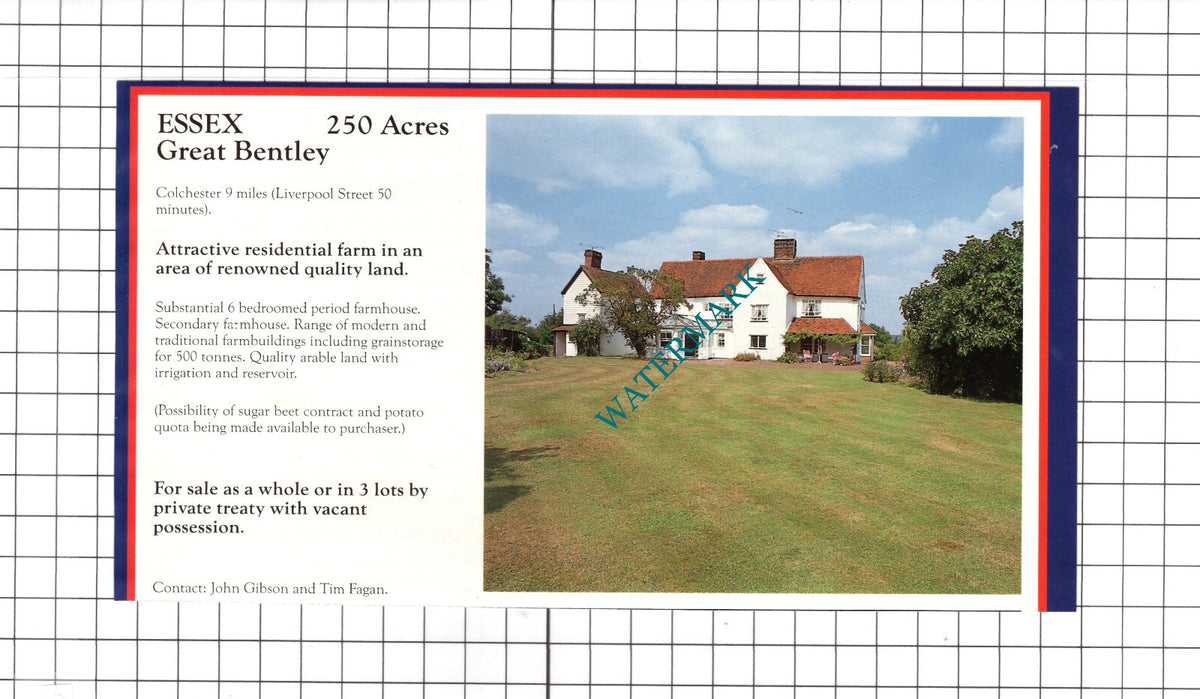 Henley-on-Thanes Oxfordshire / Great Bentley Essex House Sale Advert -c.1990