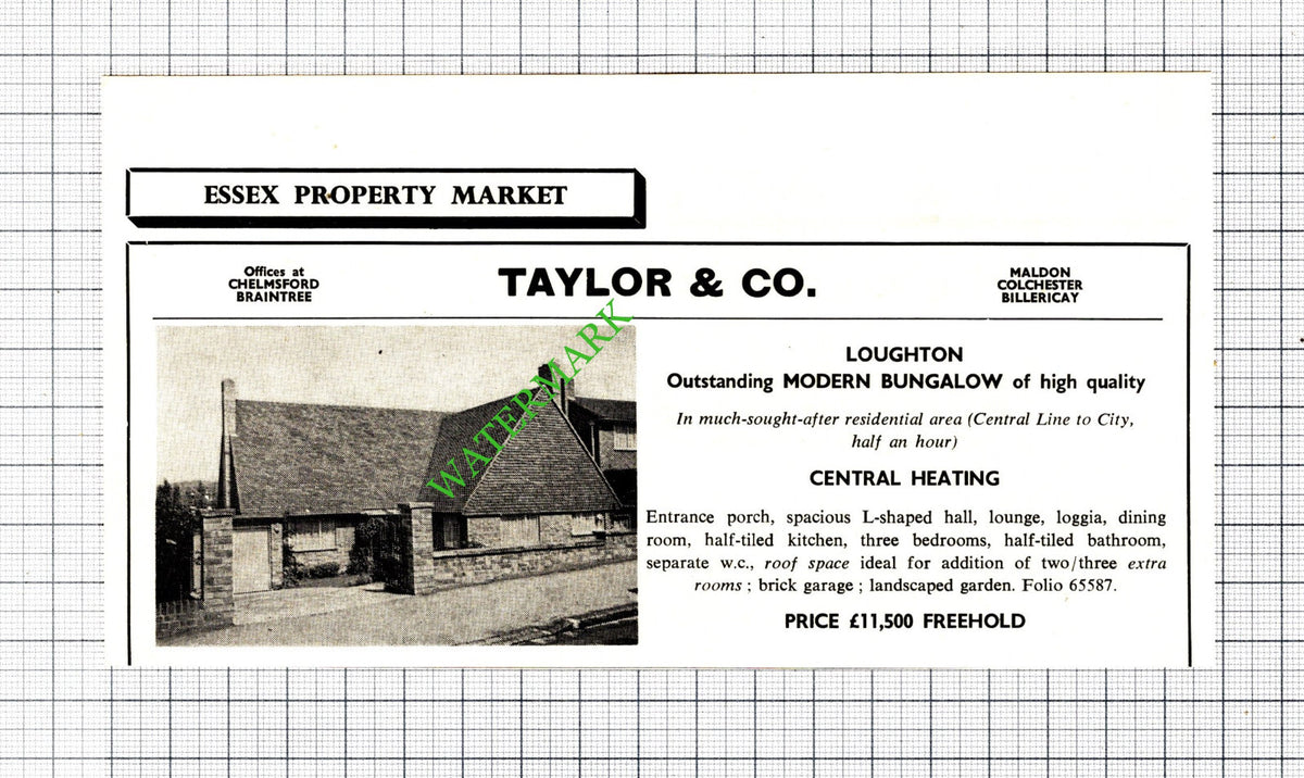 Loughton Essex House Sale Advert - 1965 Small Cutting