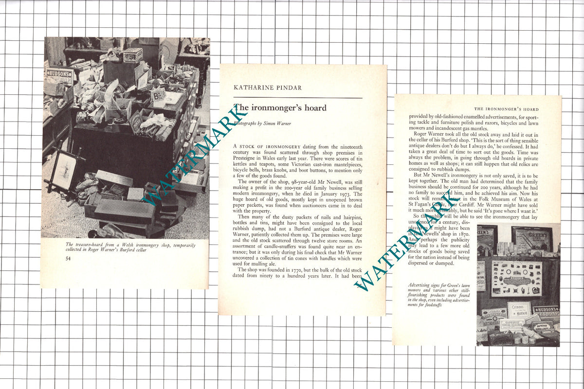 Mr Newell Ironmongery Shop Presteigne Wales Roger Warner Burford 1974 Article