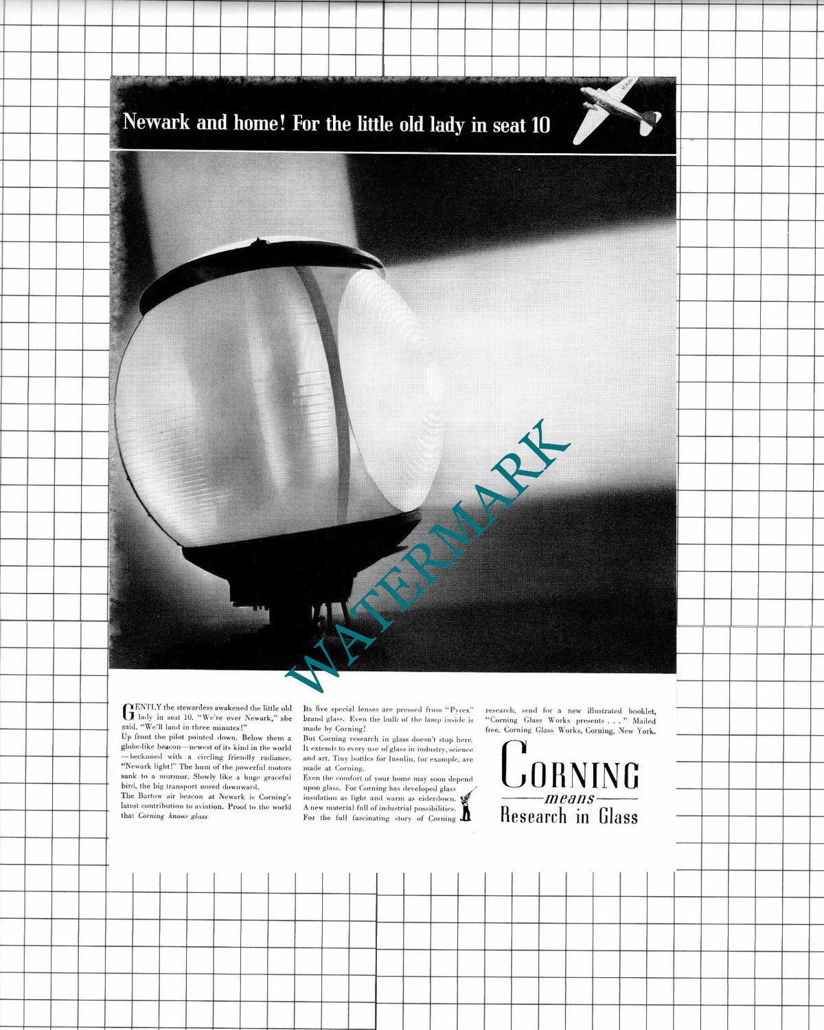 Corning Glass Works New York USA ADVERT - 1937 Clipping / Print