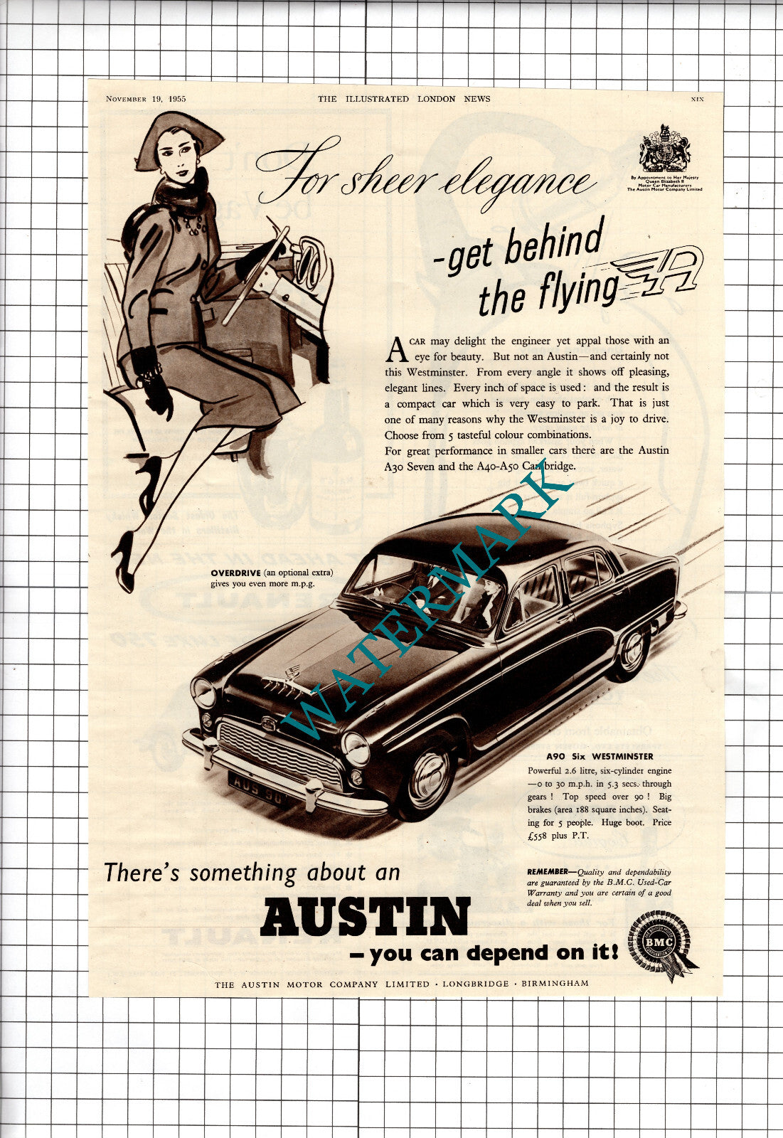 Austin Westminster Car Advert - 1955 Cutting