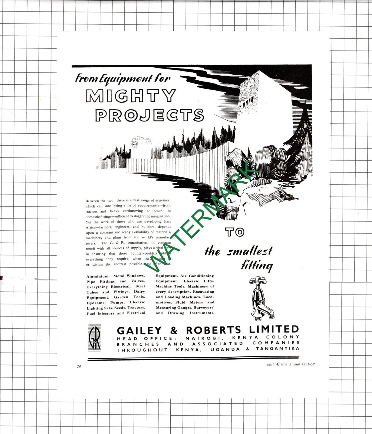 Gailey & Roberts Limited Nairobi Kenya - 1951 Advert