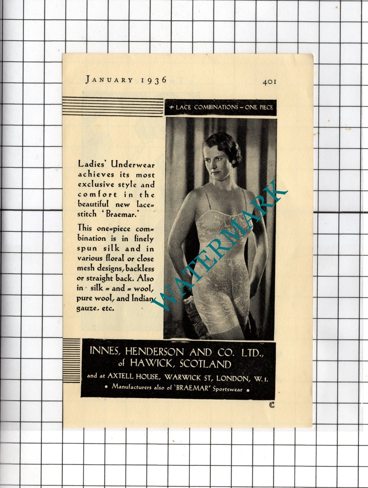 Peter Scott & Co Ltd Hawick Pesco / Innes Henderson & Co Ltd- 1936 Small Advert
