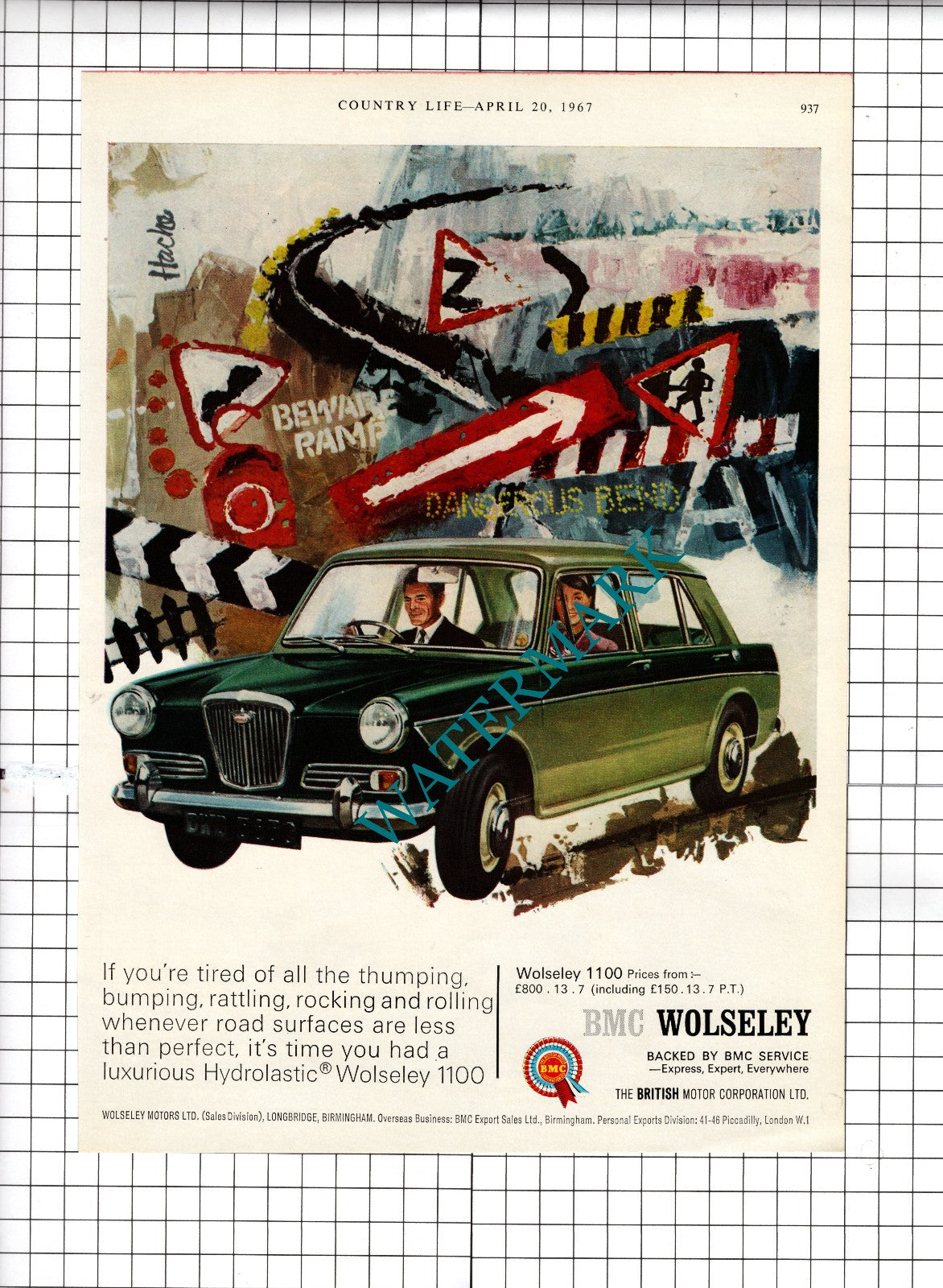 BMC Wolseley 1100 Car Advert - 1967 Advert