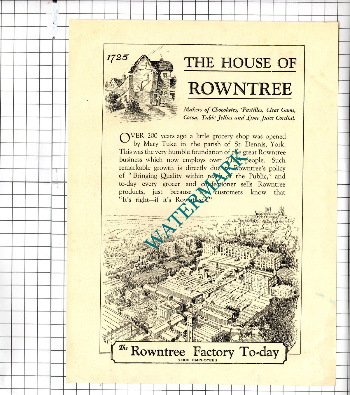 The Towers School Saltburn Yorkshire / Rowntree Factory York - 1928 Advert