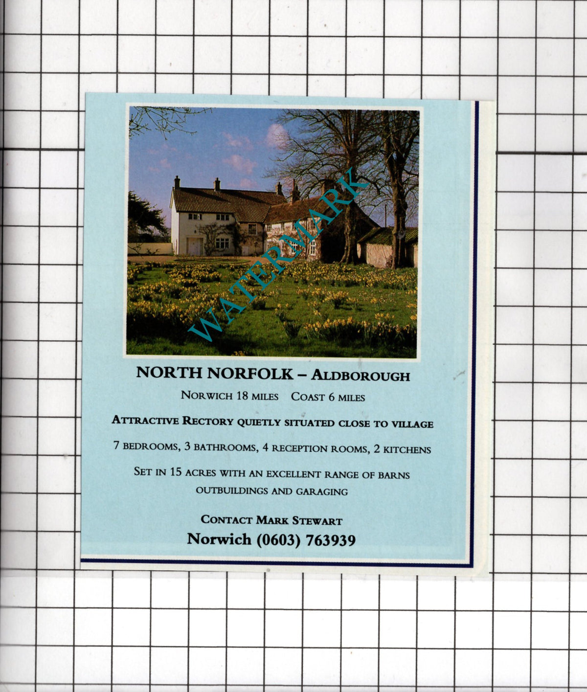 Aldborough Norfolk House Sale Advert - 1991 Cutting
