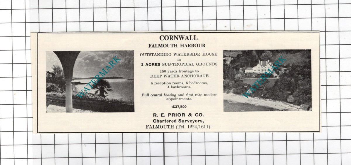 Falmouth Cornwall - 1967 House Sale Advert