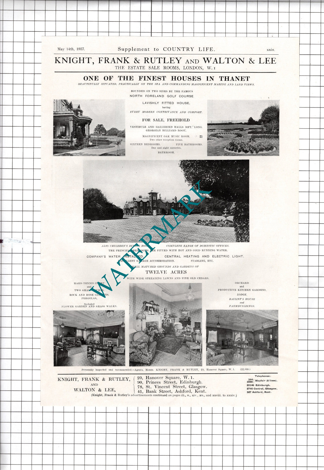 North Foreland Golf Course Thanet Kent - 1927 House Sale Advert
