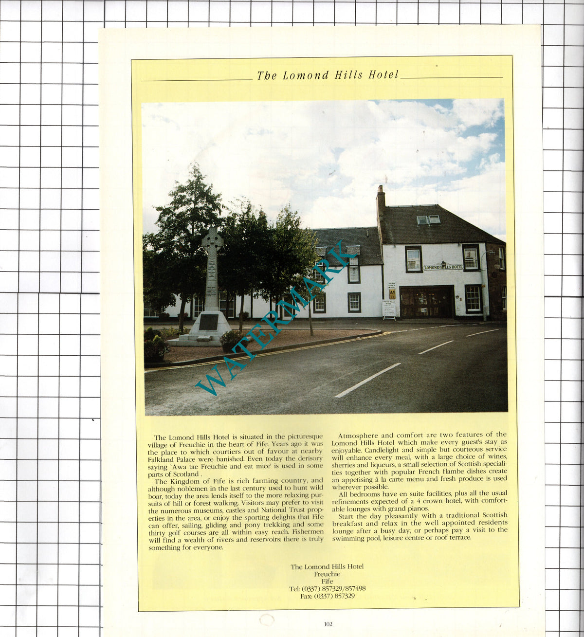 The Lomond Hills Hotel Freuchie Fife Advert - 1995 Cutting
