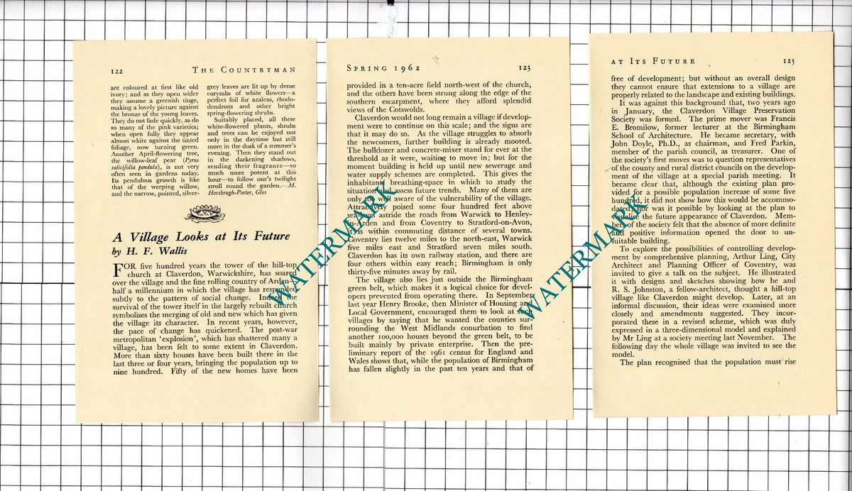 Claverdon Warwickshire - 1962 Small Article