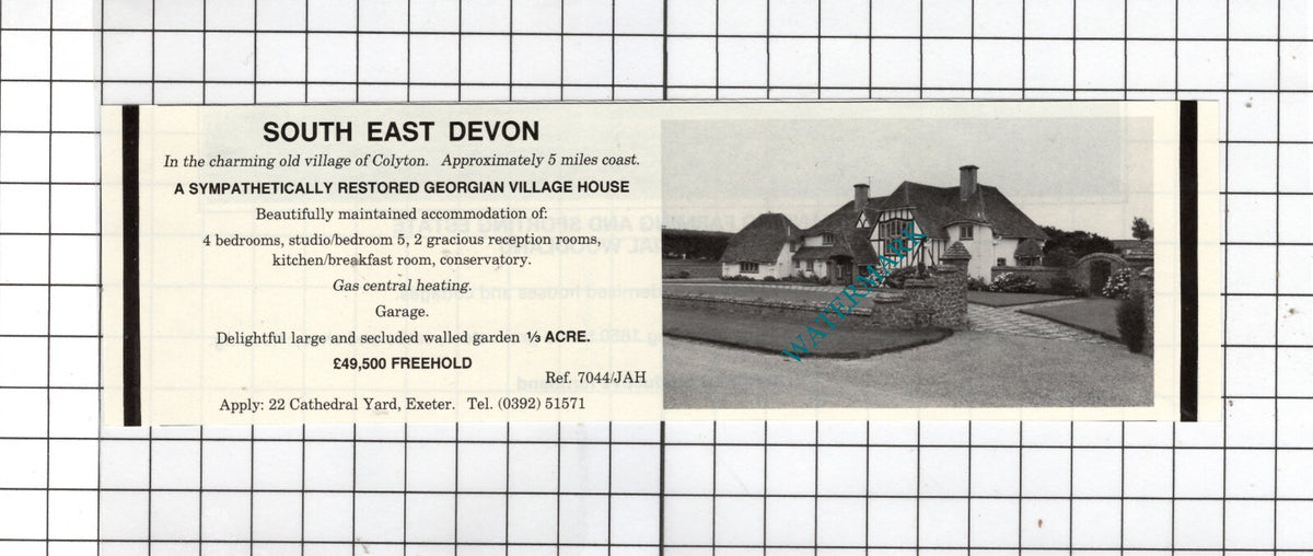 Colyton Devon - 1980 House Sale Advert