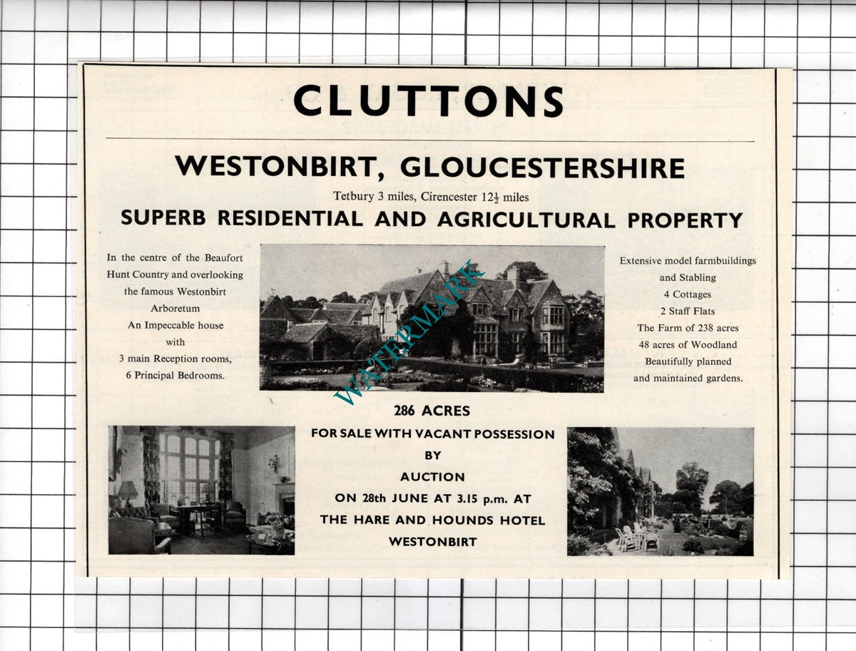 Westonbirt Gloucestershire House Advert - 1967