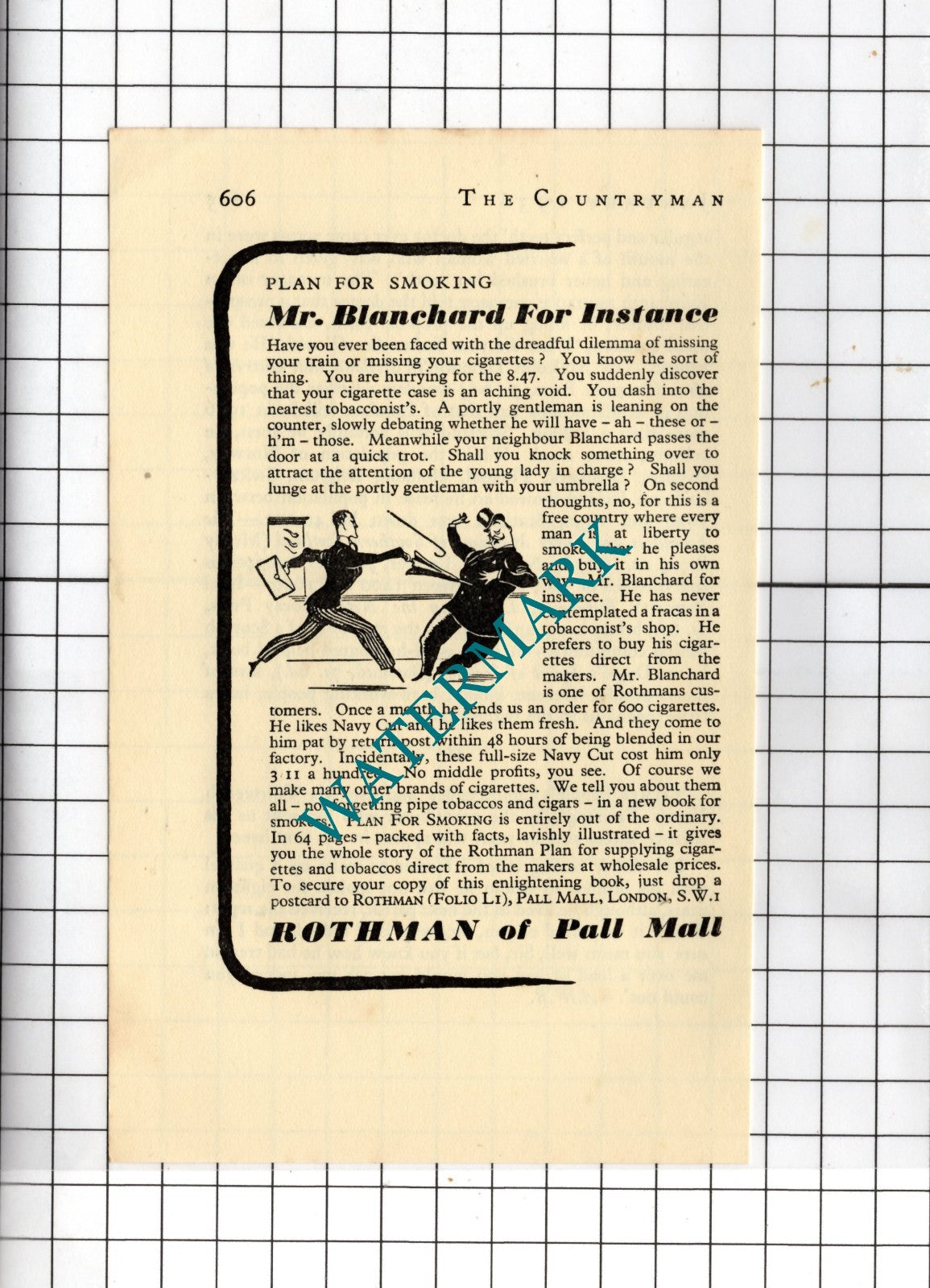 Rothman of Pall Mall Rothmans Cigarettes Advert - 1936 Advert