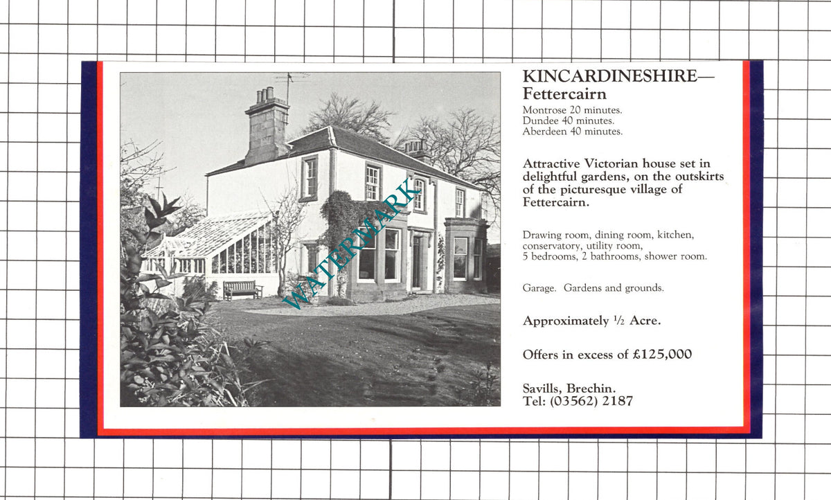 Hargrave Northamptonshire Rectory Fettercairn Sale Advert- 1990 Clipping / Print