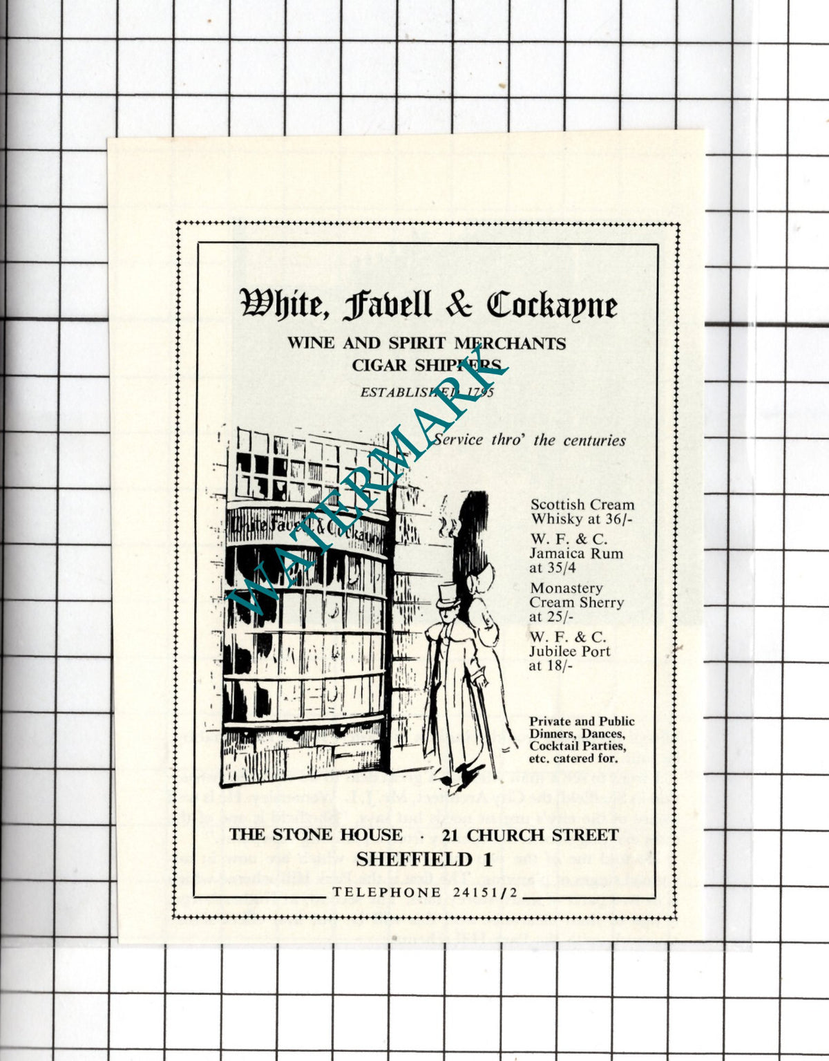 White Favell & Cockayne Sheffield - 1957 Small Advert
