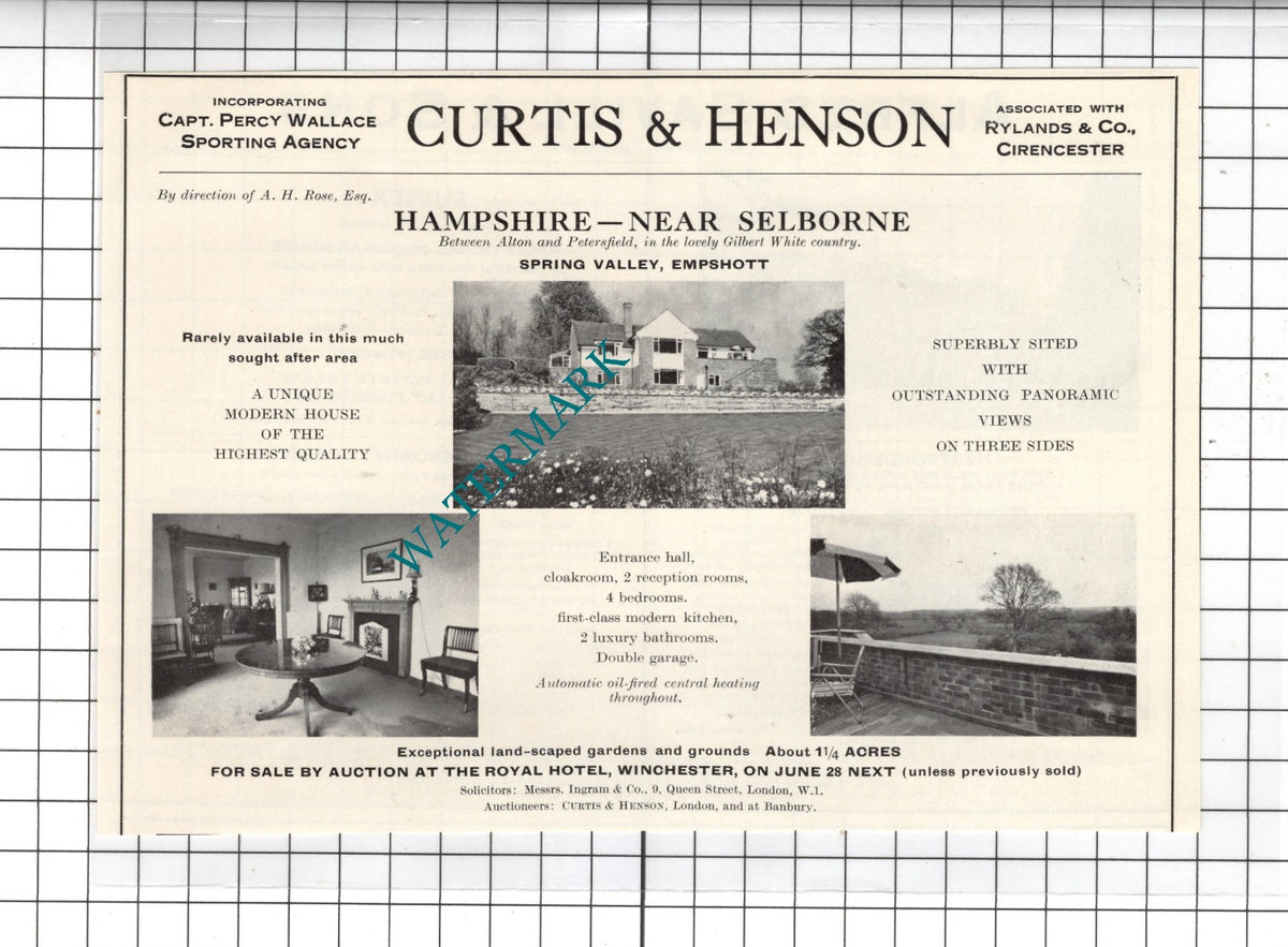 Spring Valley Empshott Hampshire - House Sale Advert - 1967