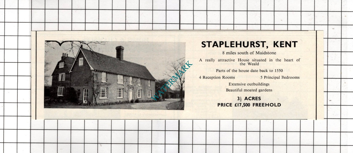 Staplehurst Kent House Sale Advert - 1967