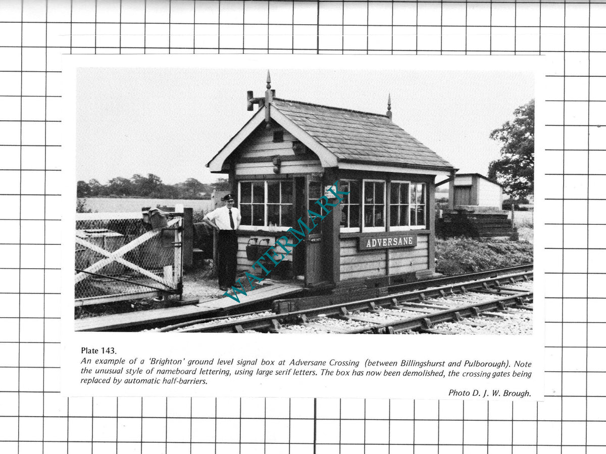 Adversane Sussex Railway Signal Box - 1970's Clipping / Print