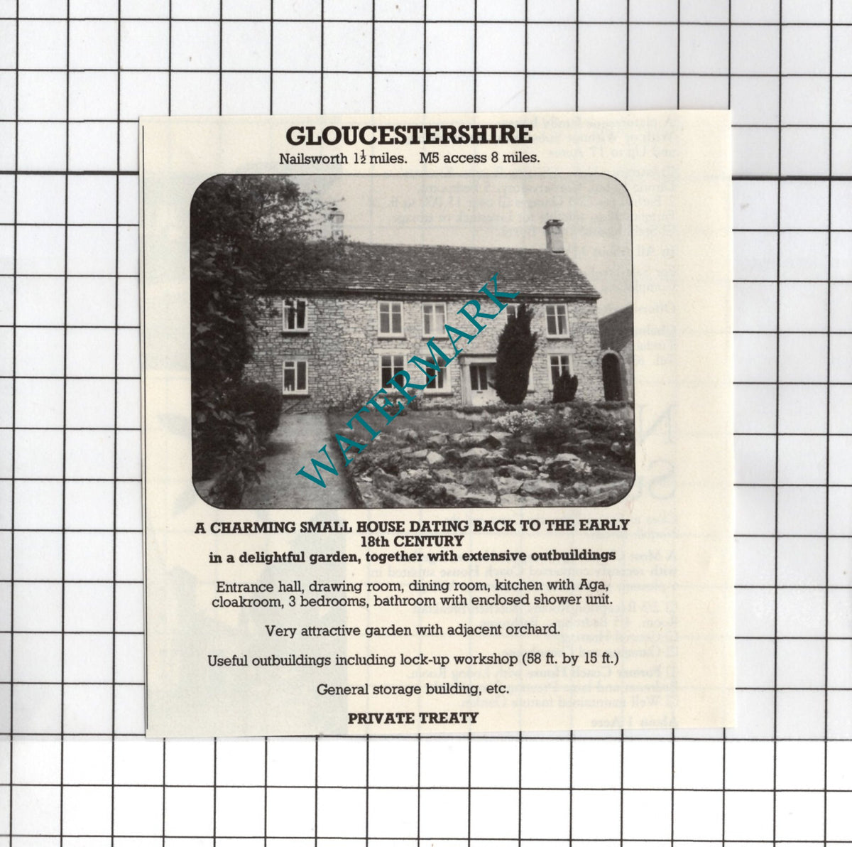 Nailsworth Gloucestershire House Sale Advert - 1981 Small Cutting